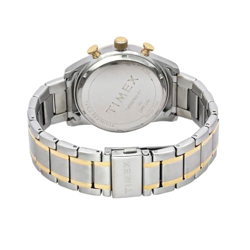 TIMEX Analog Watch for Man with Green Round Dial & Two Tone Stainless Steel Bracelet Band Water Resistant Men's Wrist Watches - TWEG17615 3
