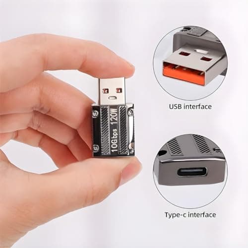 Efillooc USB C to USB A OTG Adapter Type C Female PD to USB A Male Adapter USB 3.1 Adapter Support Data Transfer & Max 120W Fast Charging 2