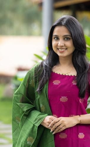 Women's Beautiful Kanchi Cotton Salwar Suit And Zari With Zalar Work kurti Set with Round Neck,Short Sleeve 3-Piece Traditional Kurti set For Any Occasion (IN, Alpha, 2XL, Regular, Women, Rani Pink) 5