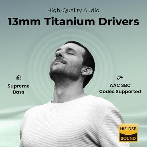 truke New Launch Aura Pro True Wireless in Ear Earbuds w/ 60H Battery & Fast Charge Ear Buds, 13mm Titanium Drivers, Dual Pairing, 4-Mic ENC TWS, 40ms Low Latency Gaming, Made in India -MidnightBlack 3