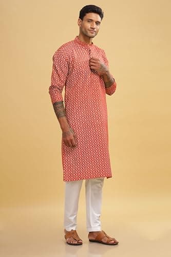 BE ACTIVE Cotton | Traditional and Elegant Look | Indian Kurta for Men | Full Sleeve Kurta C-RF0061 KR 2 XXL 3