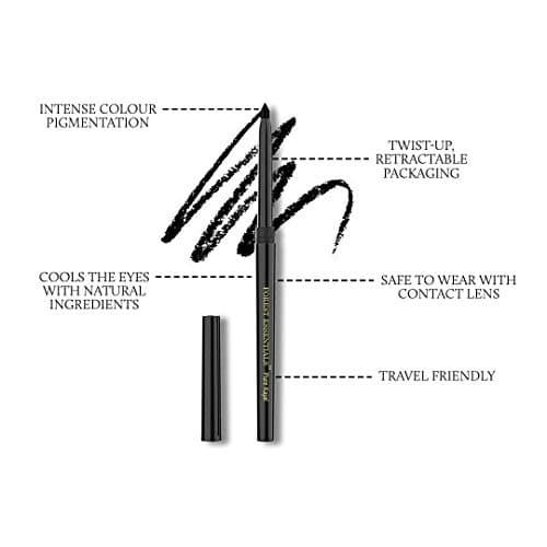 Forest Essentials Gulaab Khaas Natural Kajal Charcoal Black | Made using a traditional method with Pure Ghee & Castor Oil | Intense Cooling Pigment | For Daily Use 5