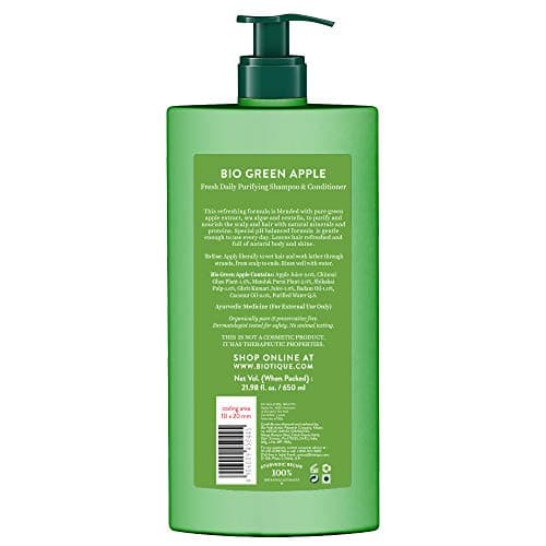 Biotique Green Apple Shine & Gloss Shampoo & Conditioner| Promotes Healthy, Shiny and Glossy Hair | Nourishes Scalp | Makes Hair Soft & Smooth |100% Botanical Extracts| All Skin Types | 650ml 2