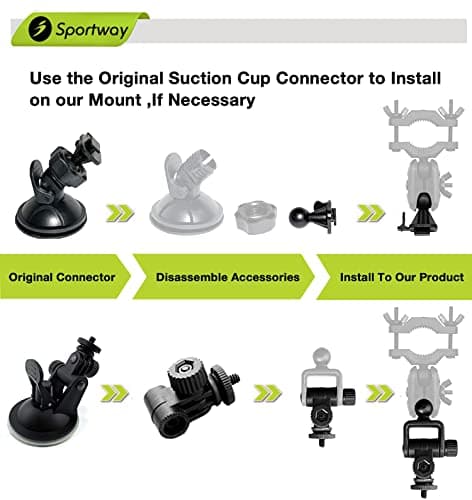Sportway Dash Cam Mount, S70 Mirror Dash Camera Mount Holder with 6pcs Joints for Rove APEMAN CHORTAU Roav Nexar iiwey YI Z-Edge Old Shark KDLINKS Crosstour Falcon Zero... Most Car Dash Cameras 3