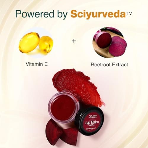 Nourish Mantra Beetroot Blast Lip Balm with SPF/Formulated with Beetroot Extracts, Olive Oil, Shea Butter, Vitamin E, and Avocado Oil/Best for both women and men/ 12gms 2