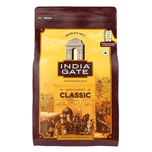 India Gate Gold Standard Classic Basmati Rice 1 Kg | 2 Years Aged | Extra Long Grains