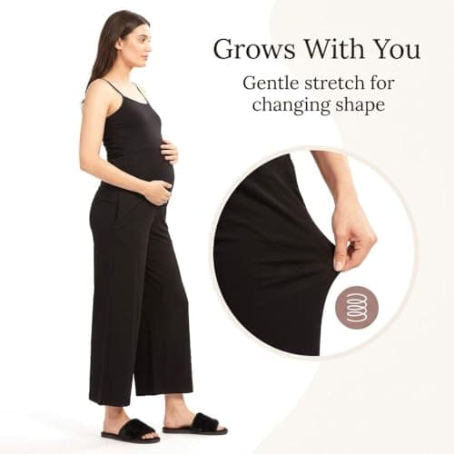 AV2 Women's Cotton Lycra Stretchable Relaxed Fit Maternity Pants | Maternity Yoga Pants | Maternity Trousers Black X-Large 5556 3