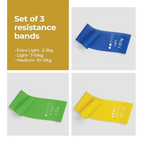 Lifelong Mini Resistance Bands Set of 3 | Theraband, Pullup Band | 2 to 12 KG : Extra Light, Light & Medium Resistance Level | Gym Rubber Band for Exercise, Physio, Yoga, Training 2