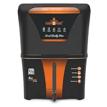 AQUA D PURE 4 in 1 Copper RO Water Purifier with 10 Stage Purification Filtration, UV, UF, TDS Adjuster and 12 Liter Large Storage Tank, Suitable for all type of water supply.