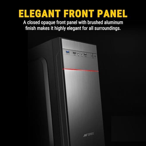 Ant Esports Si27 Value Series Mid-Tower Computer Case/Gaming Cabinet - Black | Support ATX, M-ATX, ITX | Pre-Installed 1 x 120 mm Black Rear Fan 3