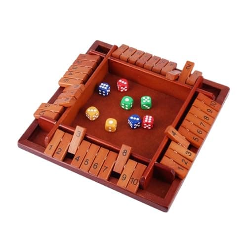 UJEAVETTE Shut The Box Dice Game Classics Strategy Game for Bar Picnic Family Parties