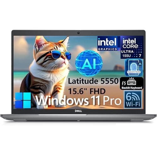 Dell Latitude 5550 15 Business AI Laptop, 15.6" FHD Computer, Intel Ultra 7 155U (Beat i7-1355U), 32GB DDR5 RAM, 1TB PCIe SSD, WiFi 6, Backlit Keyboard, Fingerprint Reader, Windows 11 Pro