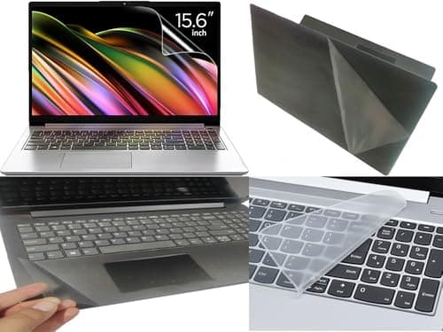 Anjo 4 in 1 Combo Of 15.6 Inch & 16:9 Display Aspect Ratios Laptop Screen Protector, KeySkin, Body Lamination Trackpad Area & Lid-Back Side (Transparent)