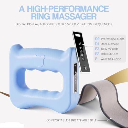 Dealsure Electric Fascia Massage Ring | Rechargeable Deep Tissue Massager with 5 Speed Settings & 3 Modes | Belly Fat Burner Machine | Hands-Free Full Body Relaxation for Men & Women 2