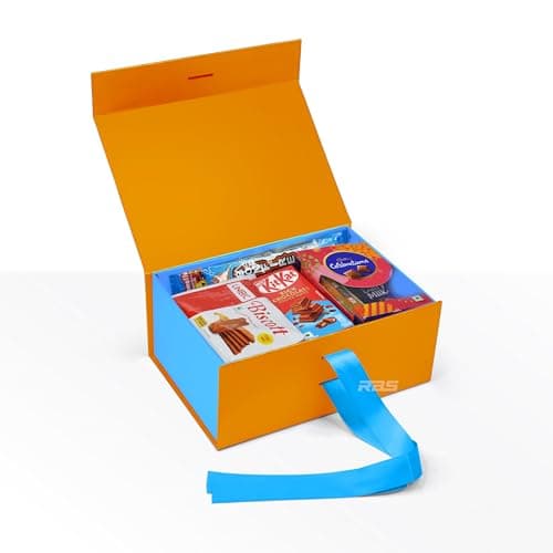 RBS® - Foldable Rigid Hamper Box (23 x 16 x 10cm) Empty Gift Boxes (1 Pack) Rectangular Gift Box Empty Multipurpose Decorative Folding Paper Gift Box Holds Upto 5 kg Diwali Box For Gift (Aqua Charm) 2