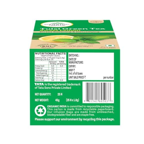 Organic India Tulsi Sweet Lemon 25 Tea Bags 2