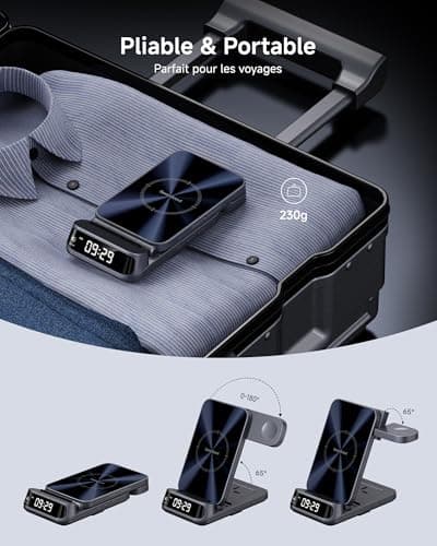 SwanScout Wireless Charger for iPhone 17, SwanScout 708A, 3 in 1 Charging Station for iPhone Air/16/15/14/13/12, Foldable Charging Stand for Apple Watch Ultra/11/10/9/8/7/6, for AirPods (No Adapter) 3
