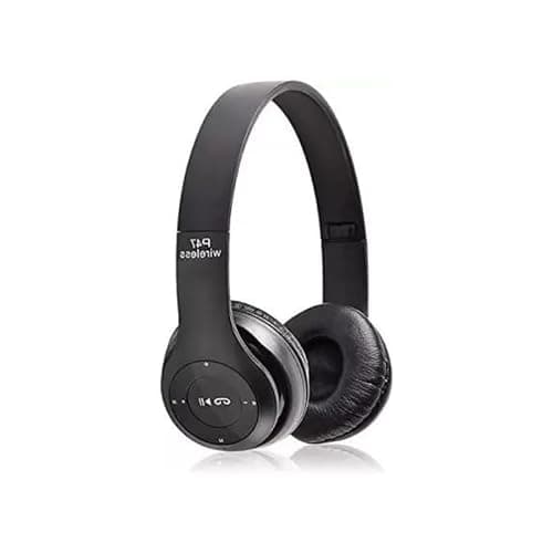 P47 2024 Wireless Portable Gaming Headphone Microphone Stereo Card Support Bluetooth Headset (Black)