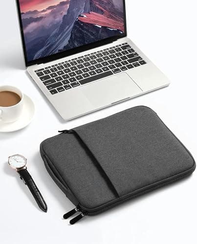 Dynotrek Ravo 14 inch Laptop Sleeve Bag Pouch, with Handle Computer Cover Accessories Pocket, Portable Laptop Case Compatible for MacBook Air/Pro, Dell, HP, Acer, Asus, Lenovo -Charcoal Black 5