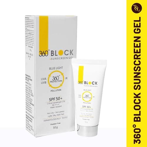 360 Block Sunscreen Gel SPF 50+ - protects from UVA, UVB, INFRA-RED RADIATION (IR), BLUE LIGHT & ATMOSPHERIC POLLUTANTS 2