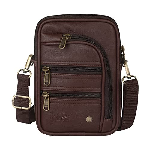 Pramadda Pure Luxury Seven Pocket Smart Leather Sling Bag for Man, Woman| Side Bag for men | Passport Bag for men travelling Crossbody | Mobile, Document Cash Bag | Birthday,Corporate Gift.