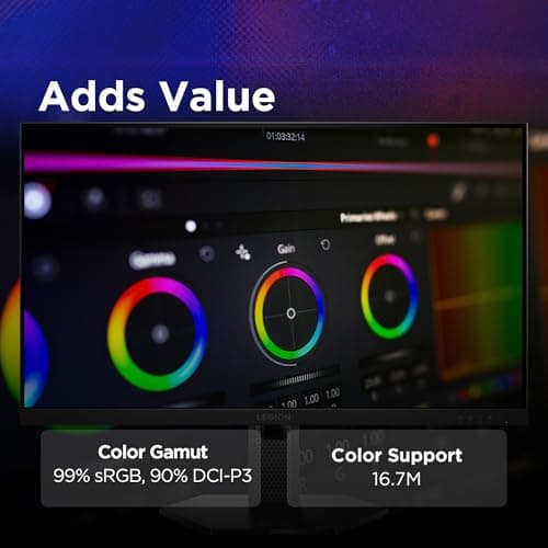 Lenovo Legion 27-10 | 27" (68.58cm) FHD IPS 240Hz Gaming Monitor | 0.5ms, AMD FreeSync, NVIDIA G-Sync 99% sRGB, 2xHDMI 2.1 TMDS, 1xDP 1.4| Tilt, Swivel, Pivot, Height Adjust | Black | 68C5GAC4IN 4