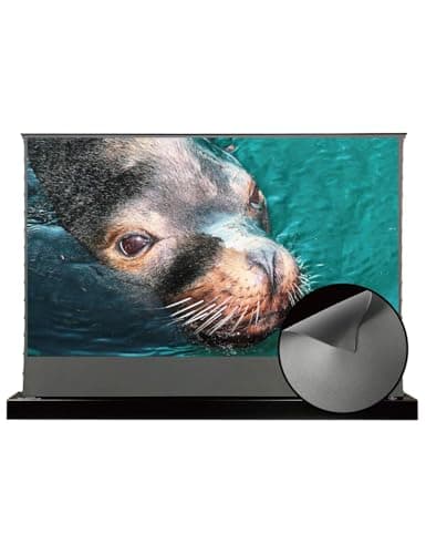 TONO SYSTEMS Floor Rising Motorized Projector Screen | ALR Fabric | UST Compatible | Premium Electric Screen(120 Inch, Black) 3
