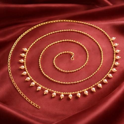 AccessHer Women’s & Girls’ Elegant Gold-Plated Waist Chain & Kamarbandh | Traditional Ethnic Jewelry Accessory for Sarees, Lehengas, Weddings, Parties & Festive Occasions 2