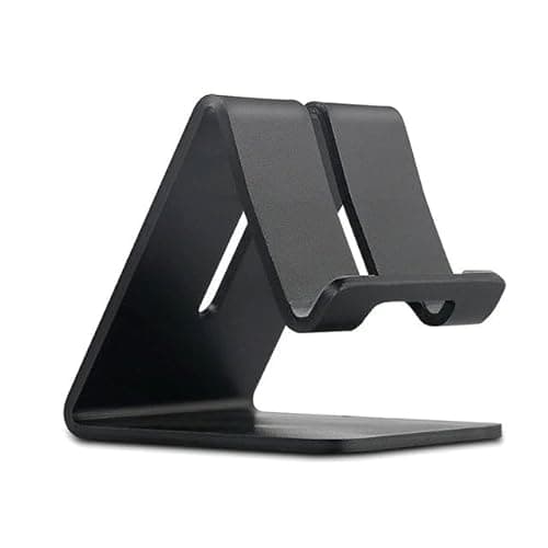 J'TTON Aluminium Desktop Stand Holder for Mobile Phone and Tablet (Up to 10.1 inch) Cell Phone Stand Tablet Stand (Black)