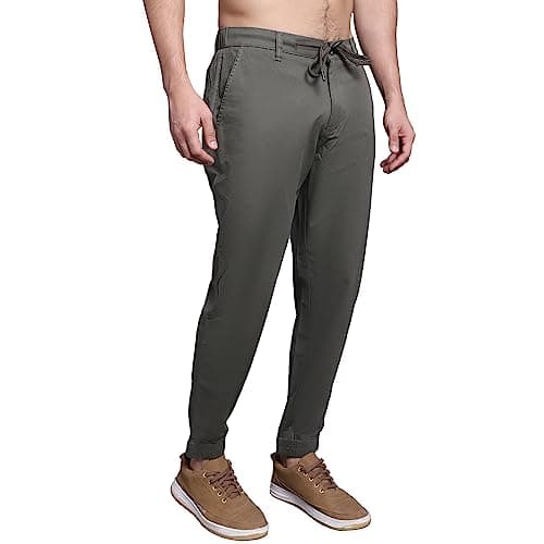 Cantabil Men Olive Cotton Blend Jogger Trackpant (MJOG00002_Olive_34) 4