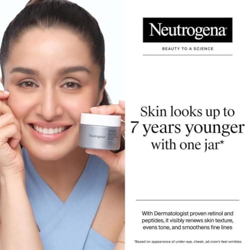 Neutrogena Visible Repair Retinol Day & Night Cream: Boosts Collagen for Anti-Ageing, Wrinkles, Fine Lines 50g 3