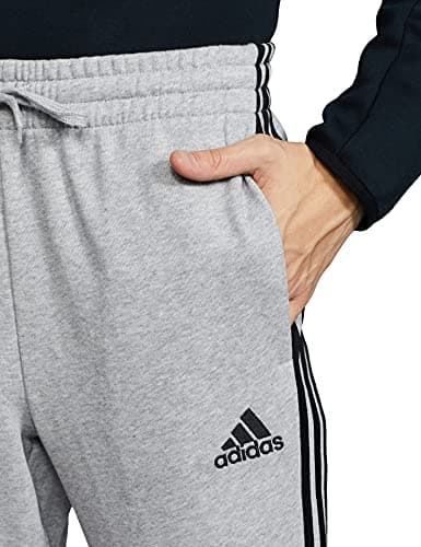 Adidas Mediumen Cotton Medium 3S FT TE PT , Sports Track Pant , MediumGREYH/BLACK , Large 4