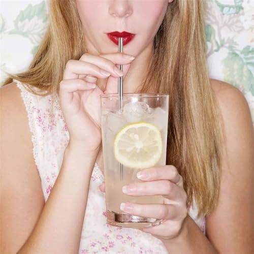 Slymet - Stainless Steel Reusable Straw Set | 2 Straight & 2 Bent Straws with Cleaning Brush & Storage Pouch | BPA-Free, Rust-Resistant, Eco-Friendly Metal Straws for Juice, Smoothies, Coffee. 5