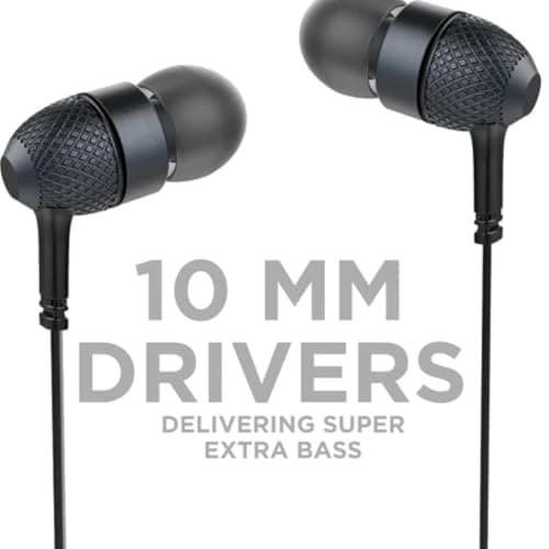 Dxebec Original for Boat Bass Heads 225 Wired Earphones with Built-in Mic and Noise Isolation Feature with Strong Bass and Comfortable Fit for Android Mobile (Black) 5
