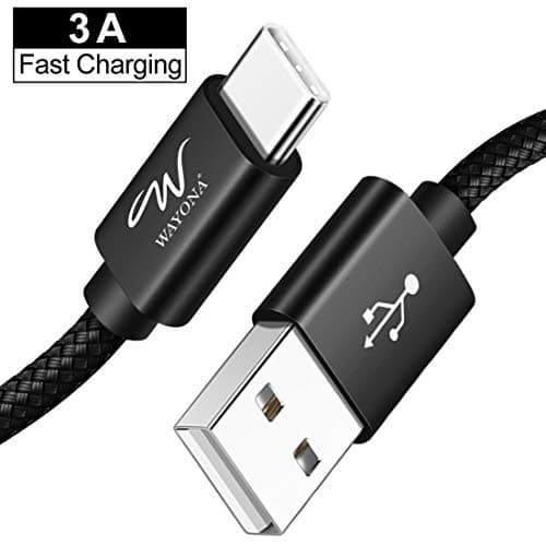 Wayona Type C 65W/3A Nylon Braided Super Fast Charging Data Transfer Cable Compatible for iPhone 15 Series, iPad, Samsung S24, S23, S22, S21, S20 M34, M15 (6 FT Pack of 1, Black) 2