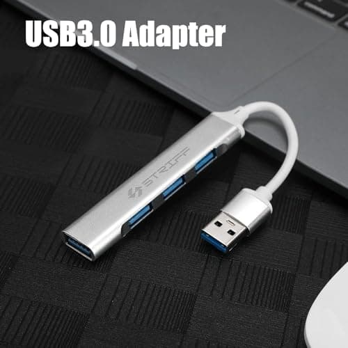 STRIFF USB 3.0 Hub, 4 Port USB Hub Splitter,Portable USB Adapter Mini Multiport Expander for Desktop, Laptop, Xbox, Flash Drive, HDD, Console, Printer, PC, Keyboards, HP, Dell 4