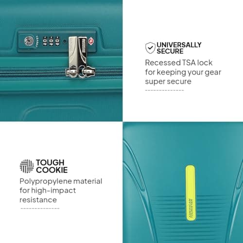 American Tourister Medium Ivy 68Cm Hardside Polypropylene 4 Wheel Spinner Check-in Suitcase with Recessed TSA Lock & Color-Matched Components for Women & Men - Spring Green 3