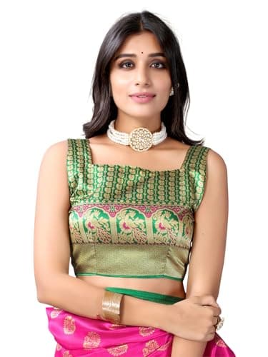 Shiv Textiles Women's Art Silk Paisley Saree(133S103_Pink) 5