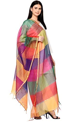 Weavers Villa Women's Cotton Silk Multicolor Dupatta (2 Meters)