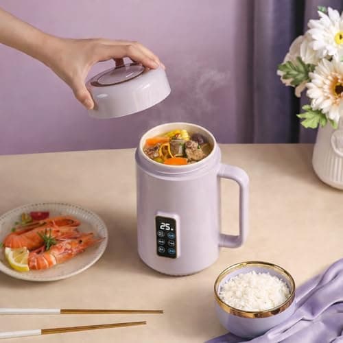 opriQ Electric Cooking Pot | Portable Mini Cooker with Digital Display | Multi-Function Kettle for Rice, Soup, Maggi | Travel Office Food Warmer | Auto Shut-Off (1 Liter) 4