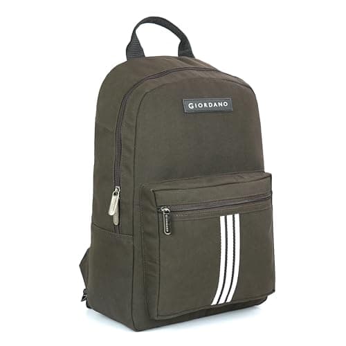 Giordano Unisex Stylish Canvas 20L, 14 inch Laptop Backpack for Men & Women | Durable & Lightweight | Padded Adjustable Shoulder Strap | Perfect for College, Work & Travel | BROWN 2