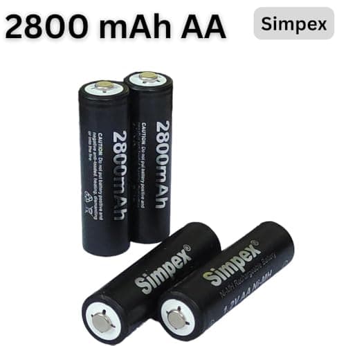 Simpexs 2800mAh High Power Ni-MH AA Ready to Use Rechargeable Battery with Quick Charging and Low Self Discharge, Can Charge up to 1000 Times (Black, 2800mAh-Pack of 4) 4