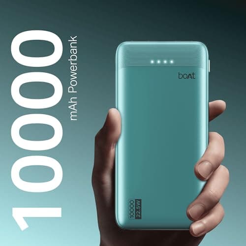 Boat EnergyShroom PB300 Activ 10000mAh Power Bank with 22.5W Fast Charging, 3X Output Ports, Supports Android, iPhone, Tablets, Earbuds (Cerulean Blue) 3