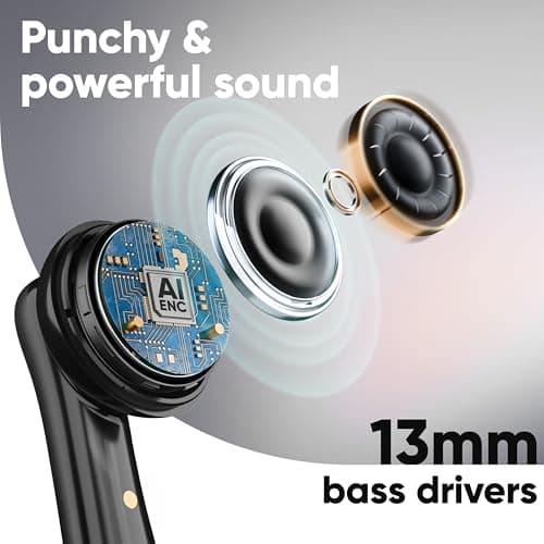 Mivi DuoPods Marathon Earbuds Wireless | Fast Charge | 70H Playtime | BT v5.3 | 13mm Drivers | Noise Cancellation | IPX4.0 TWS 3