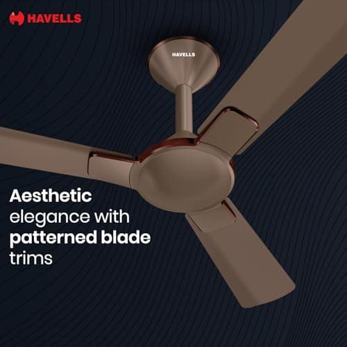 Havells 1200mm Enticer BLDC Prime Ceiling Fan| Compatible with Regulator & Remote| Upto 55% Energy Saving| High Air Delivery | 100% Copper Motor| 2 Years Comprehensive Warranty(Brown LT Copper) 3