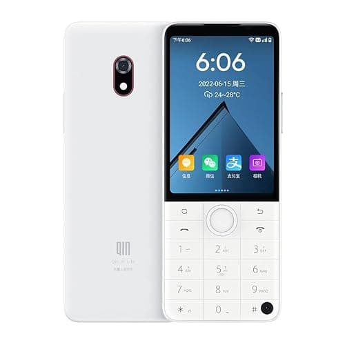 India Gadgets - Qin Keypad Simple Android: 2150mAh Battery: 3.54 Inch Touchscreen LCD: 2MP + 8MP Camera: IR Port - Senior & Children Friendly (White)