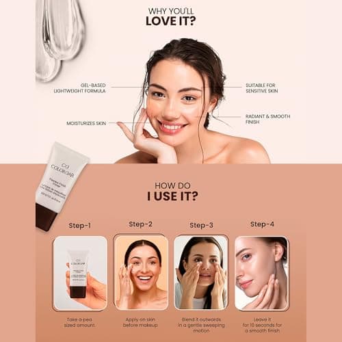 Colorbar Cosmetics Flawless Finish Primer 30 ml, Transparent |Moisturizes Skin | Gel based light weight formula |Provides Radiant & Smooth Finish 3
