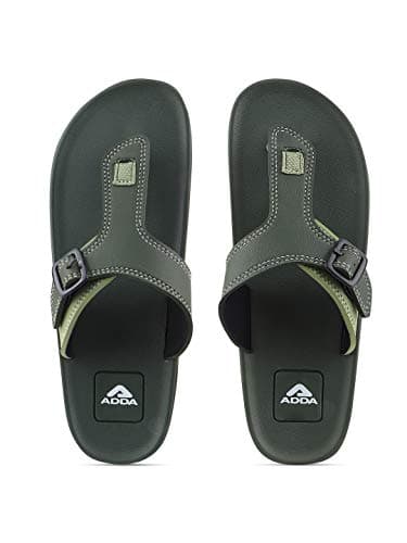 Adda Men's Olive Green Flip-Flops - 7 UK