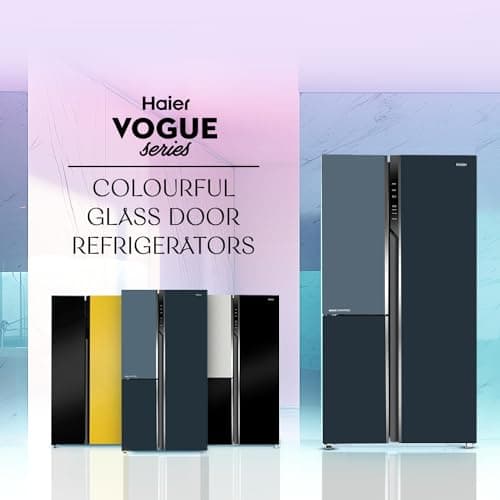 Haier 598L 3Star Vogue 3-Door Side by Side Frost Free Refrigerator|Expert Inverter Technology|Digital Display Panel|Triple Twist Ice Maker|Deo Fresh Technology (HRT-683GOG, Grey Onyx Glass) 2