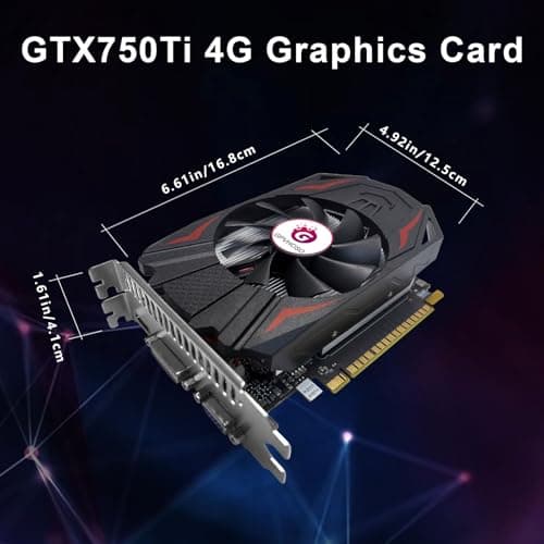 GTX 750Ti 4GB GDDR5 Graphics Card, 128bit 640SP Direct X12 Computer Video Cards, PCI Express 3.0x16 Interface, VGA, HDMI, DVI-D, Low Power GPU for Working Gaming 5